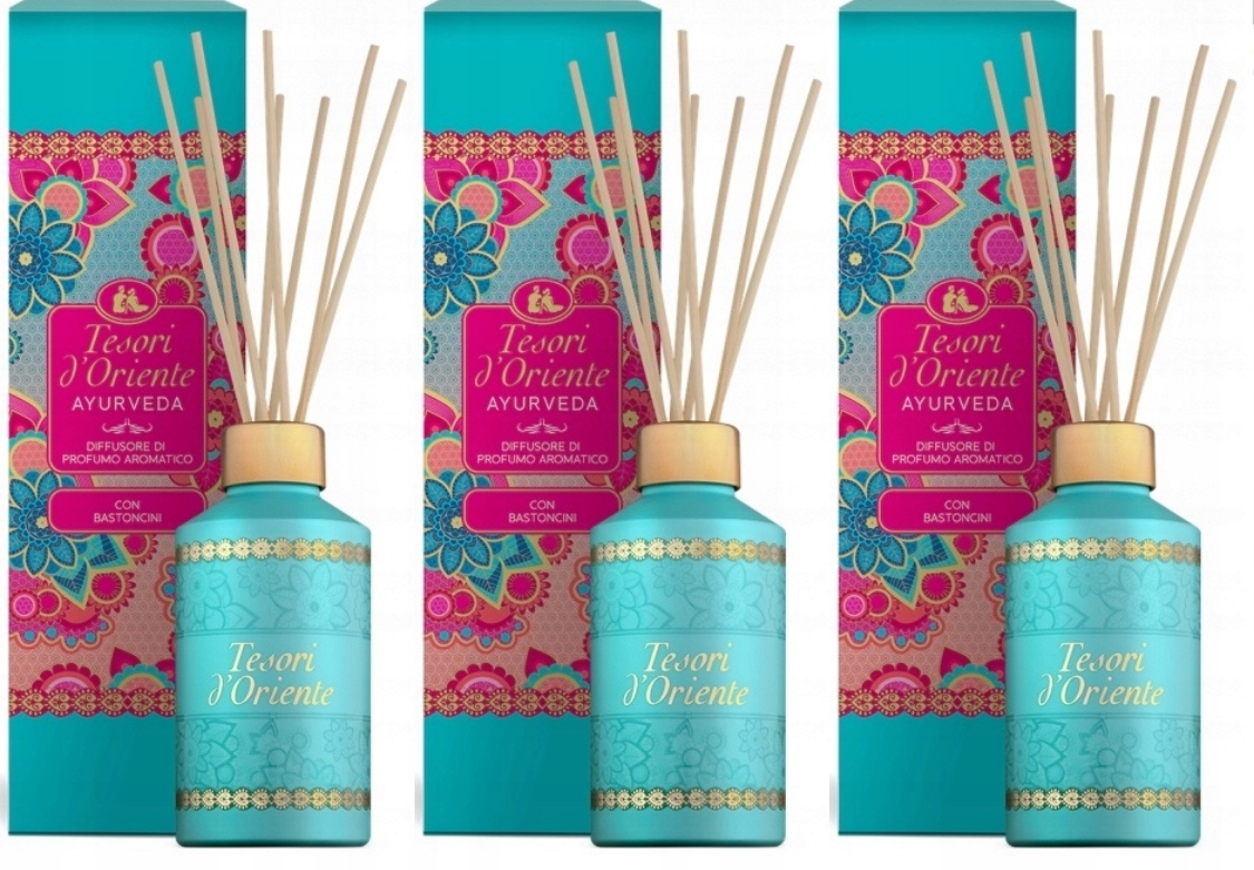 3x Tesori d'Oriente AYURVEDA Vonné tyčinky Osviežovač vzduchu 200ml