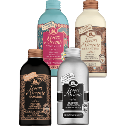 Tesori d'Oriente Parfum do prania Ayurveda, Moschio, Hammam, TsubakiSet x4 250 ml