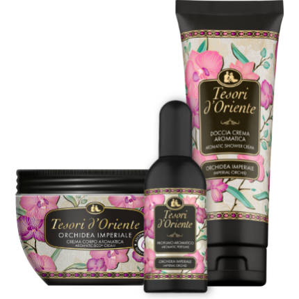 Sada Imperial Orchid AZ - sprchový gél + telový krém + toaletná voda